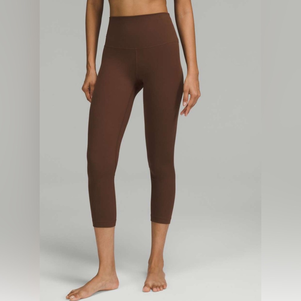 Lululemon NWT Align Crop HR 23” Size 8 java Brown Soft Nulu Yoga NEW